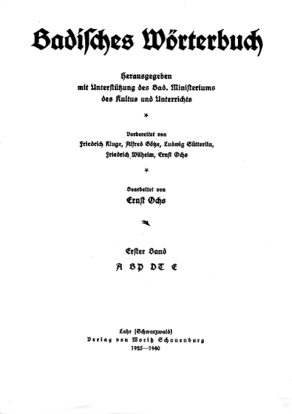 Datei:Titelblatt Badische Wörterbuch 1. Band.gif