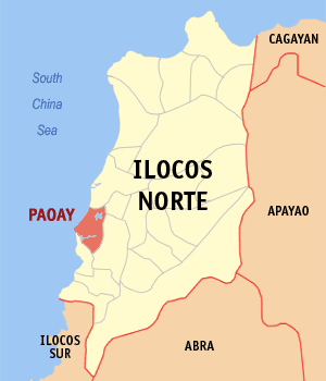 Mapa han Ilocos Norte nga nagpapakita kon hain nahamutang an Paoay