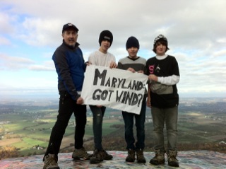 CCAN Director Mike Tidwell on Quirauk Mountain advocating for clean energy Boy Scouts on Quirauk Mountain.jpg