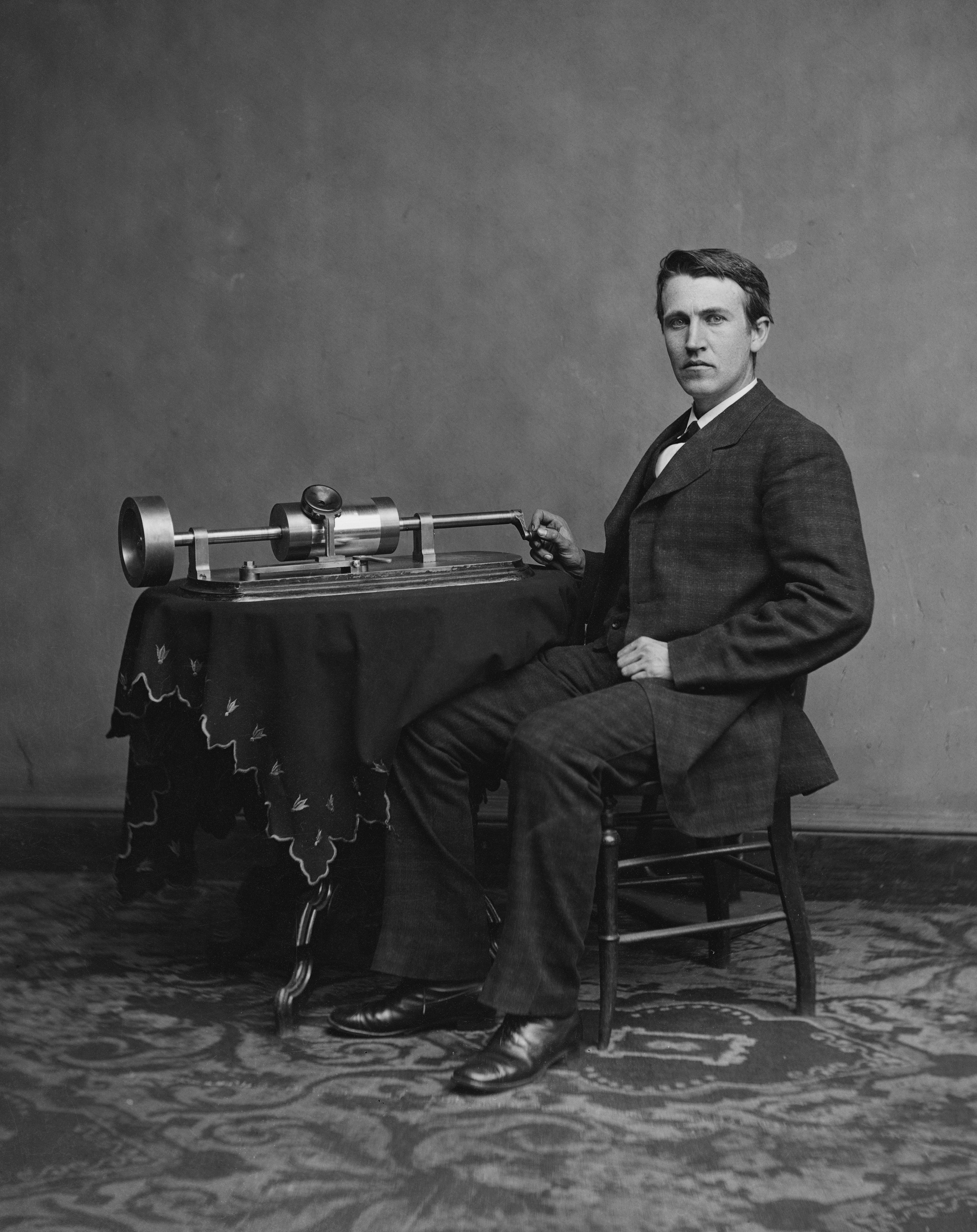 Edison with Talking Machine, April 1878