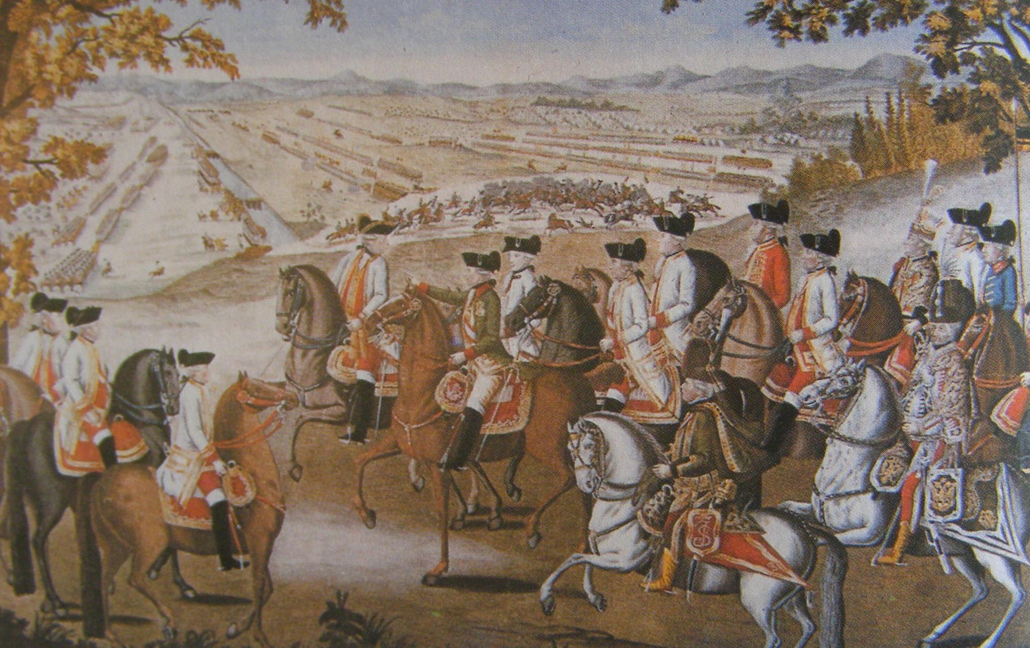 Joseph II, Emperor of Austria and his soldiers. 