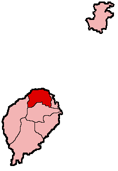 Localização do distrito de Cantagalo no São Tomé e Príncipe