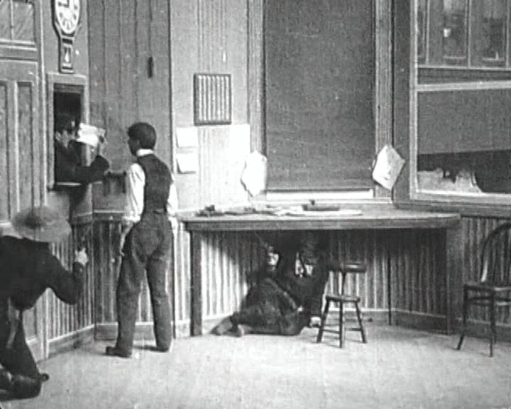 Der grosse Bahnraub, Szenenfoto 1903, Quelle: WikiCommons