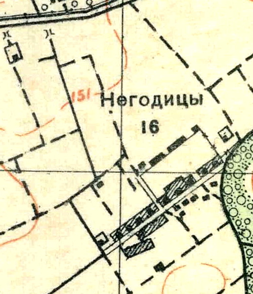План деревни Негодицы. 1930 год