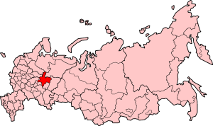 Kirov oblast på kartet over Russland