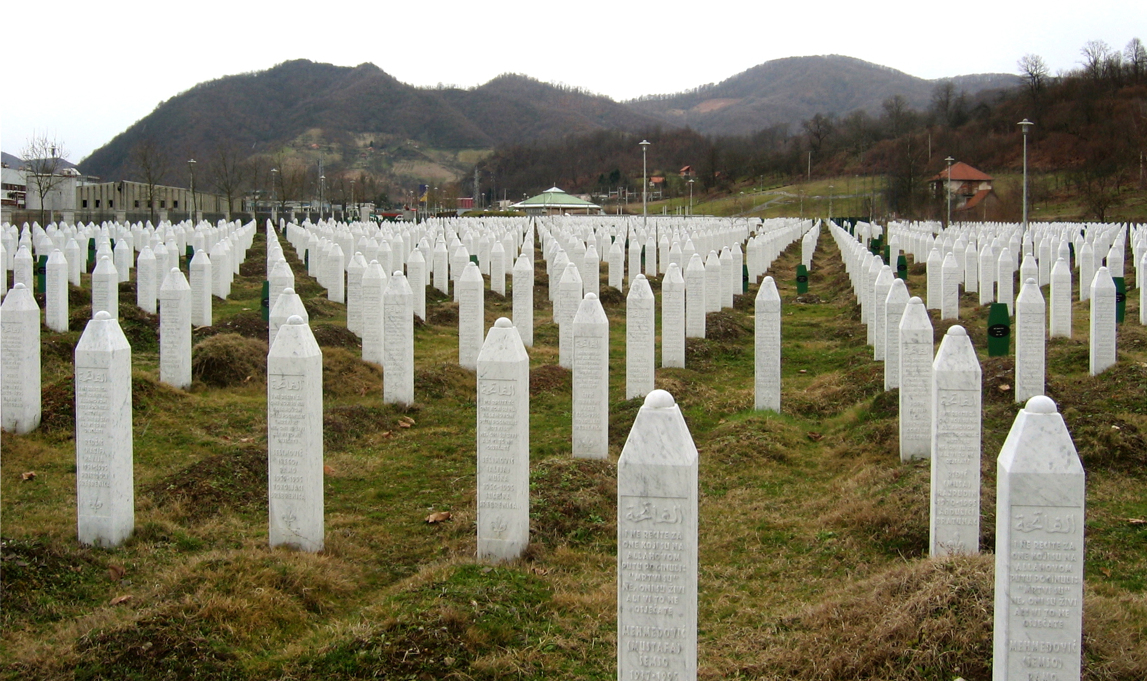 Srebrenica massacre memorial gravestones 2009