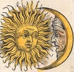 Sun and Moon, Schedel's Nuremberg Chronicle, 1493 Sun and Moon Nuremberg chronicle.jpg