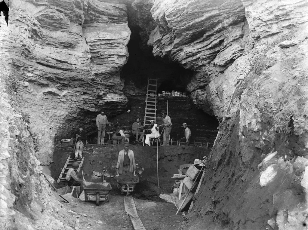 Excavation of a Stone Age Cave, Island of Gotland, 1891