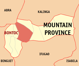 Bản đồ Mountain Province với vị trí của Bontoc