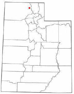 Location of Elwood, Utah