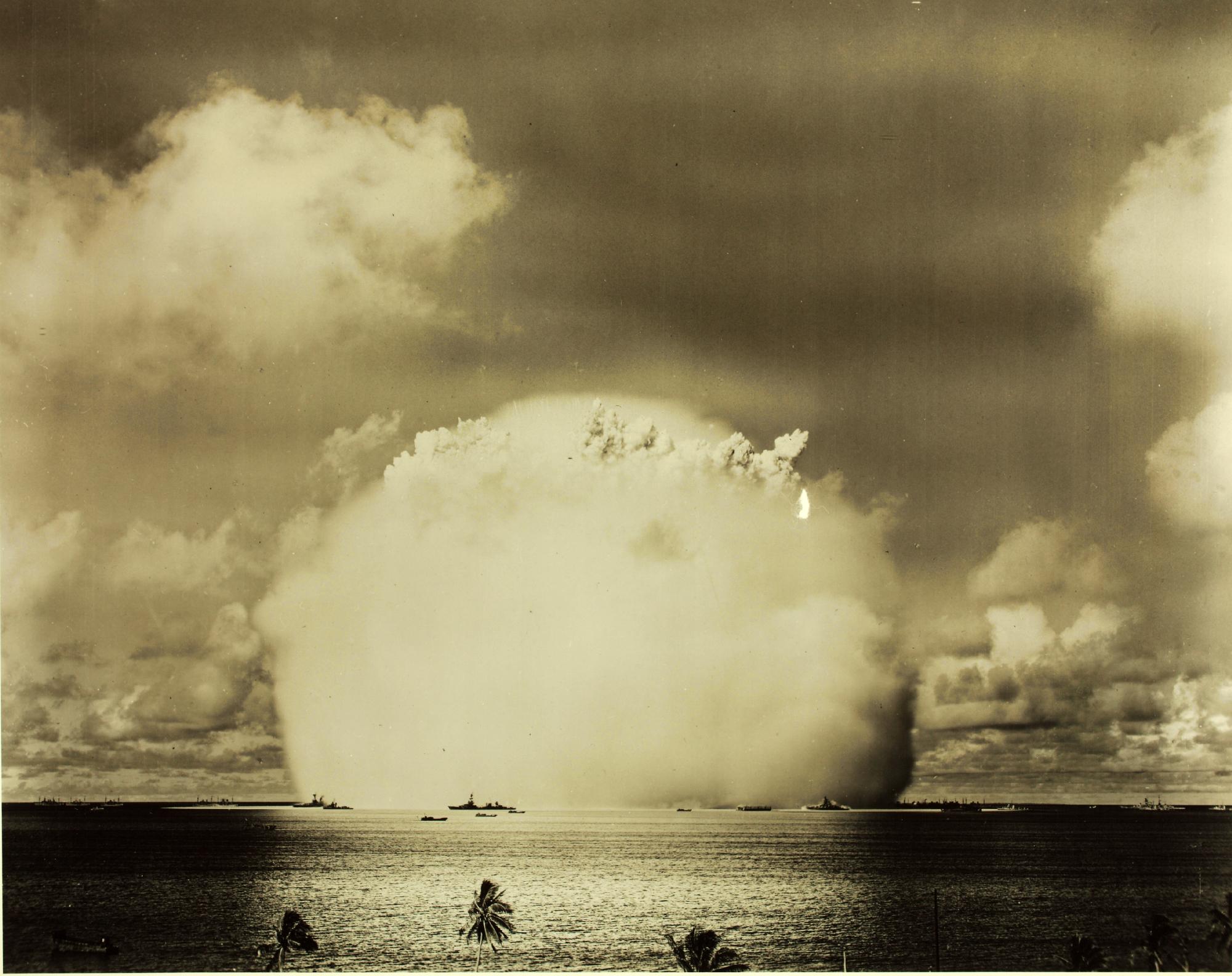 H-bomb test explosion on bikini