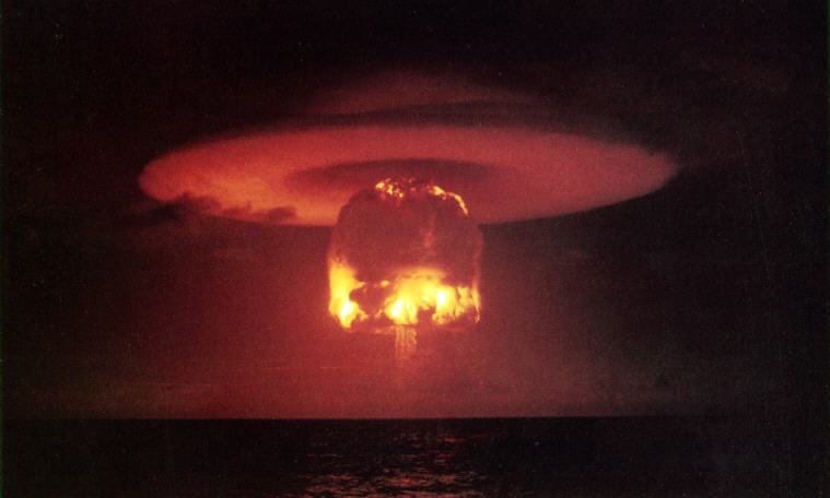 The reult of a nuclear fission detonation. The sun uses fusion. Its more powerful.