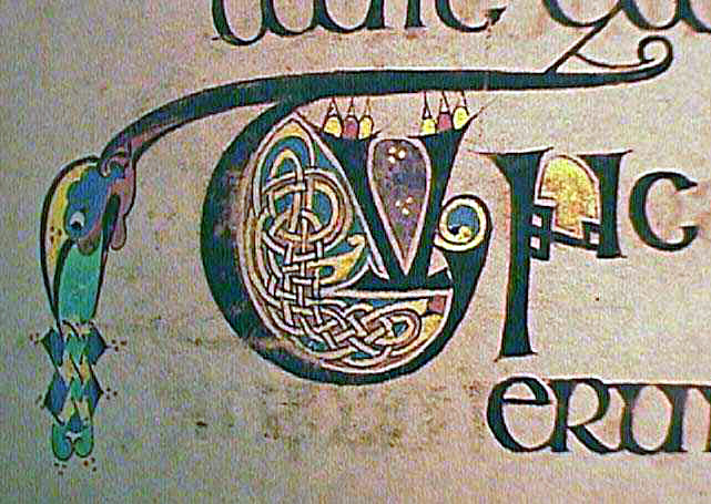 A decorated initial from the Book of Kells