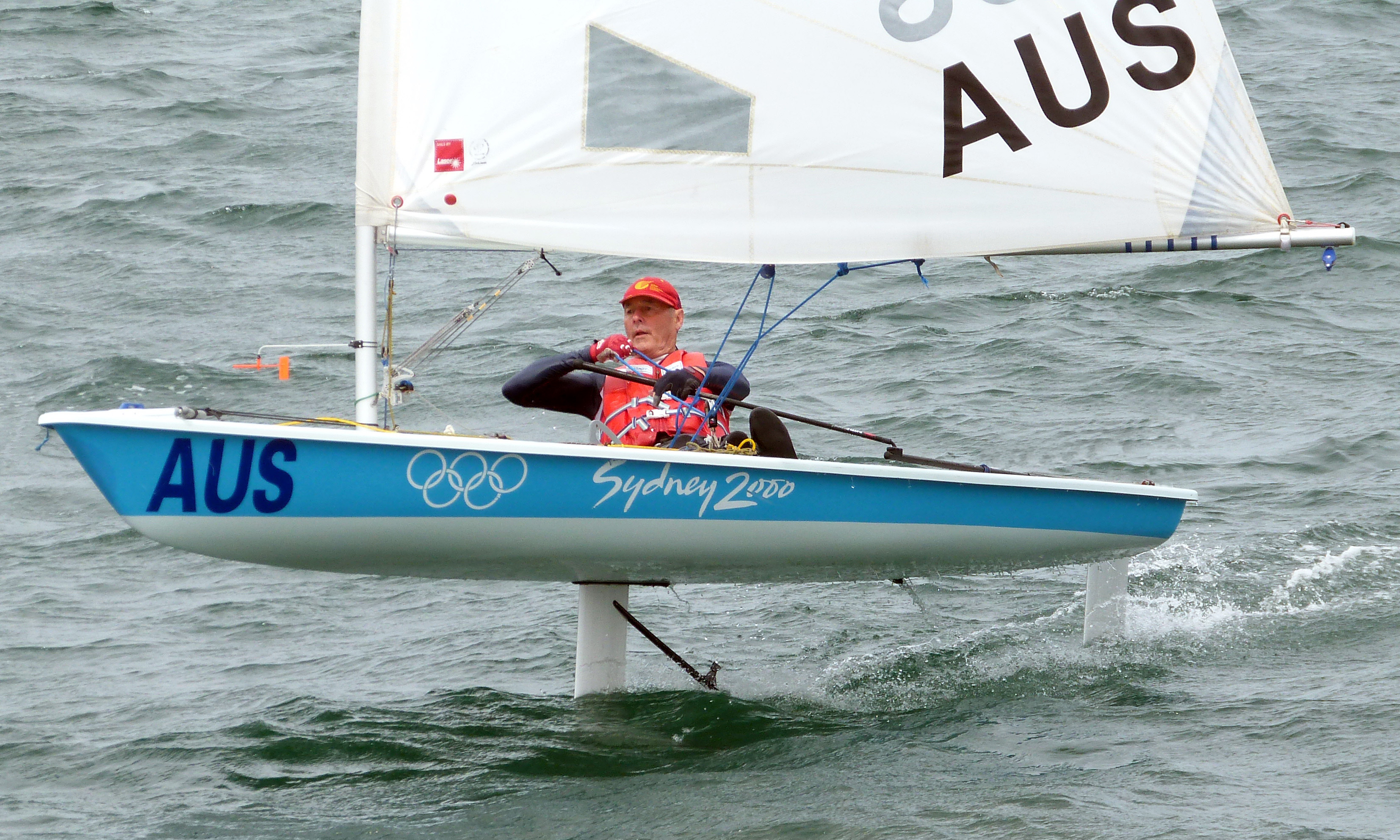 Laser Sailboat Olympics On a laser sailing dinghy