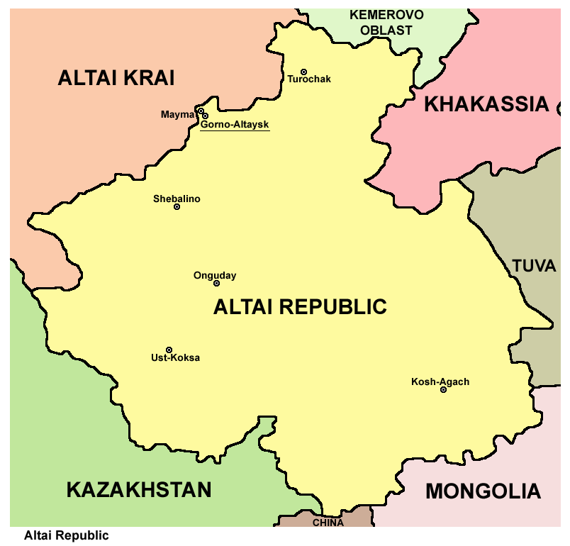 map of Altai Republic
