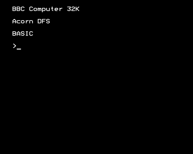 A BBC Micro's command prompt
