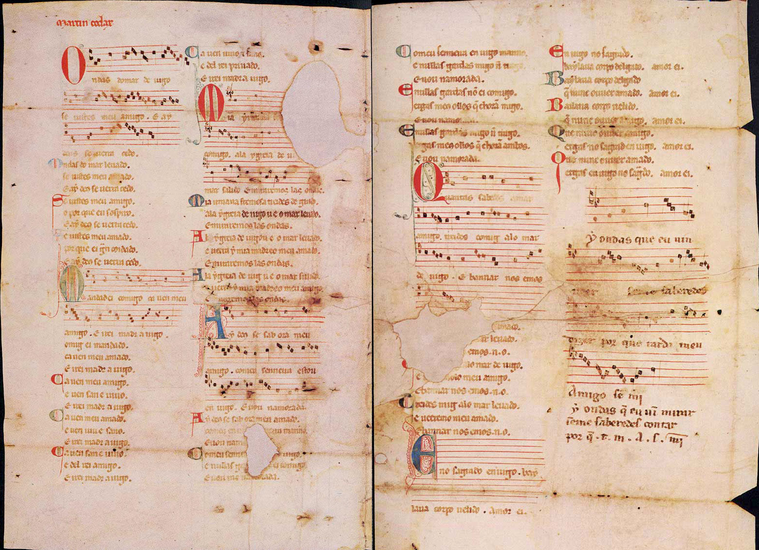 Cantigas de Amigo, pergaminho de Vindel (Ms. 979, Biblioteca de Pierpoint Morgan, Nova Iorque)