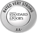 English: A logo of the Standard & Poor's AA- r...