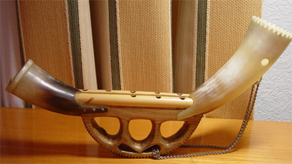 Alboka basque traditional music instrument.