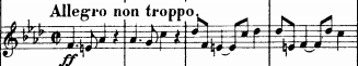 Hauptthema 1. Satz César Francks Sinfonie in D-Moll