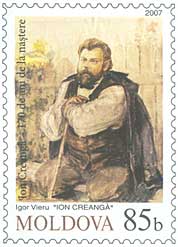 Stamp of Moldova; Ion Creangă