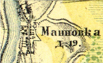 Деревня Манновка на карте 1860 года