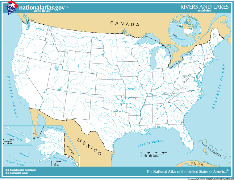 map of us states and rivers. 50 U.S. State Map Get your