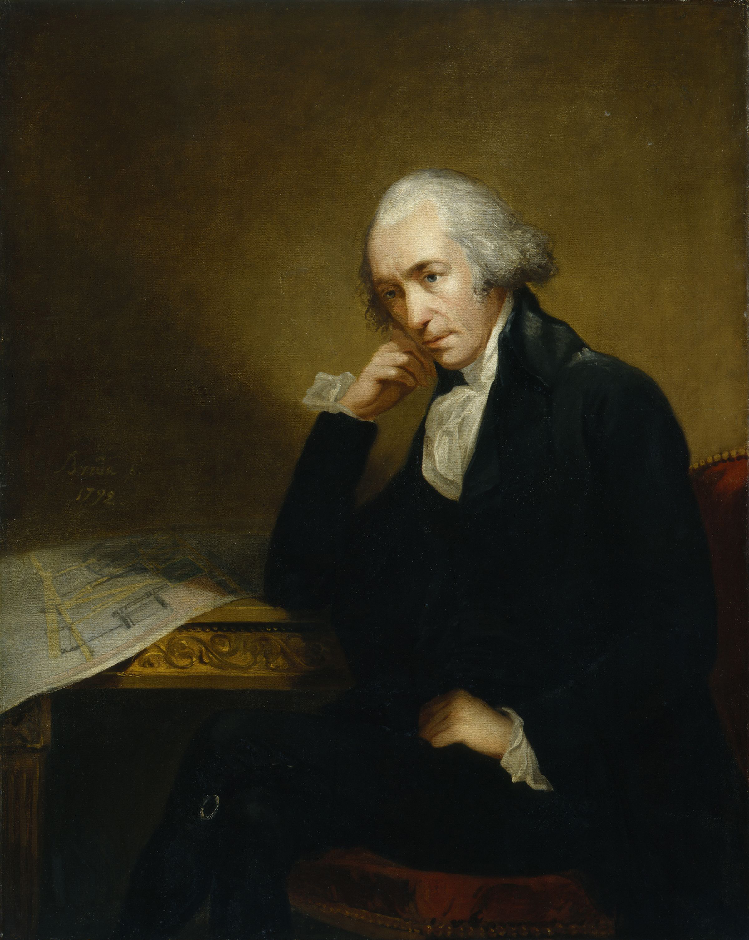 Portrait of James Watt, the noted Scottish inventor and mechanical engineer by Carl Frederik von Breda. 