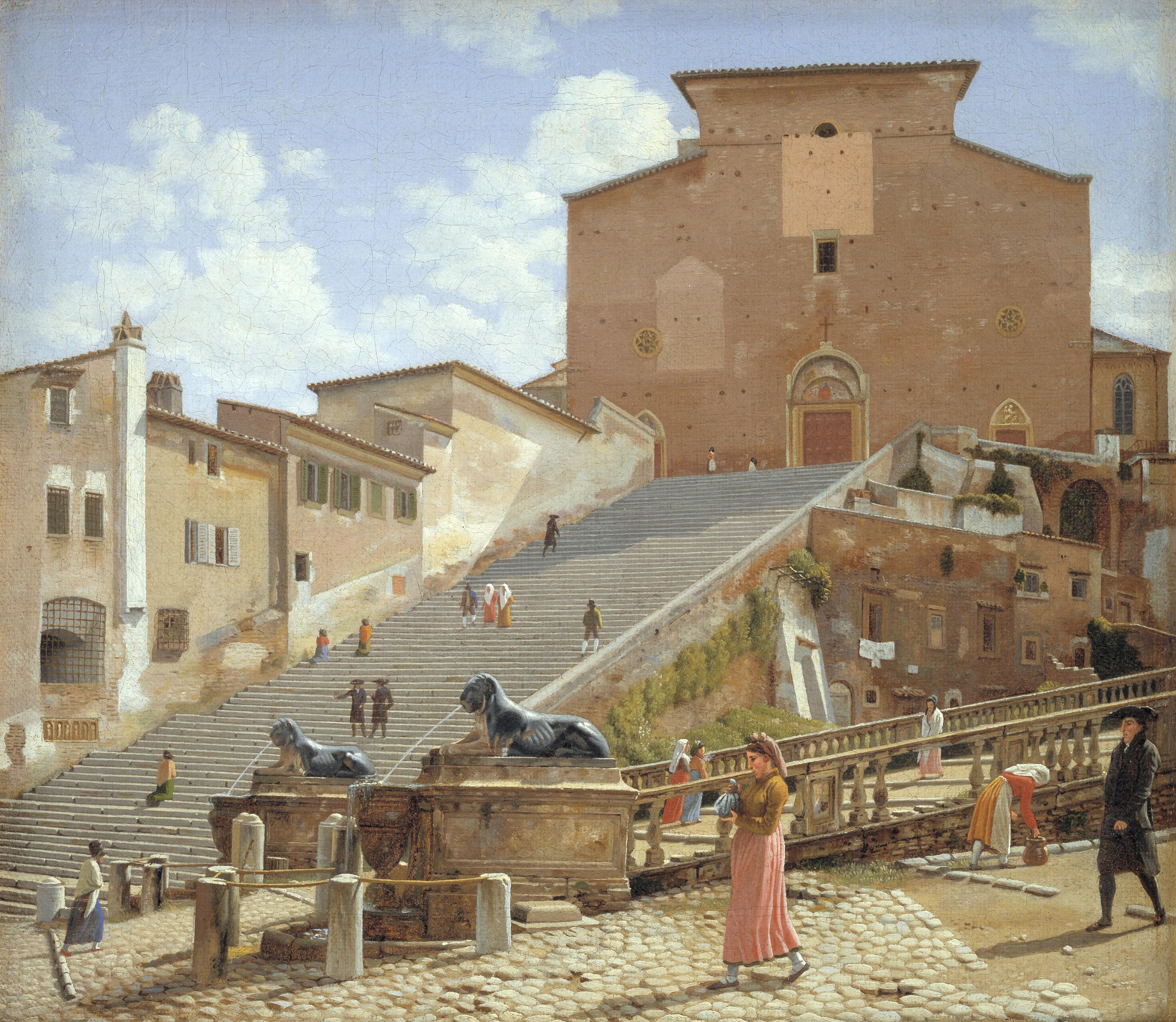 File:Eckersberg Marmortrappen som fører op til S. Maria in Aracoeli 1816.jpg