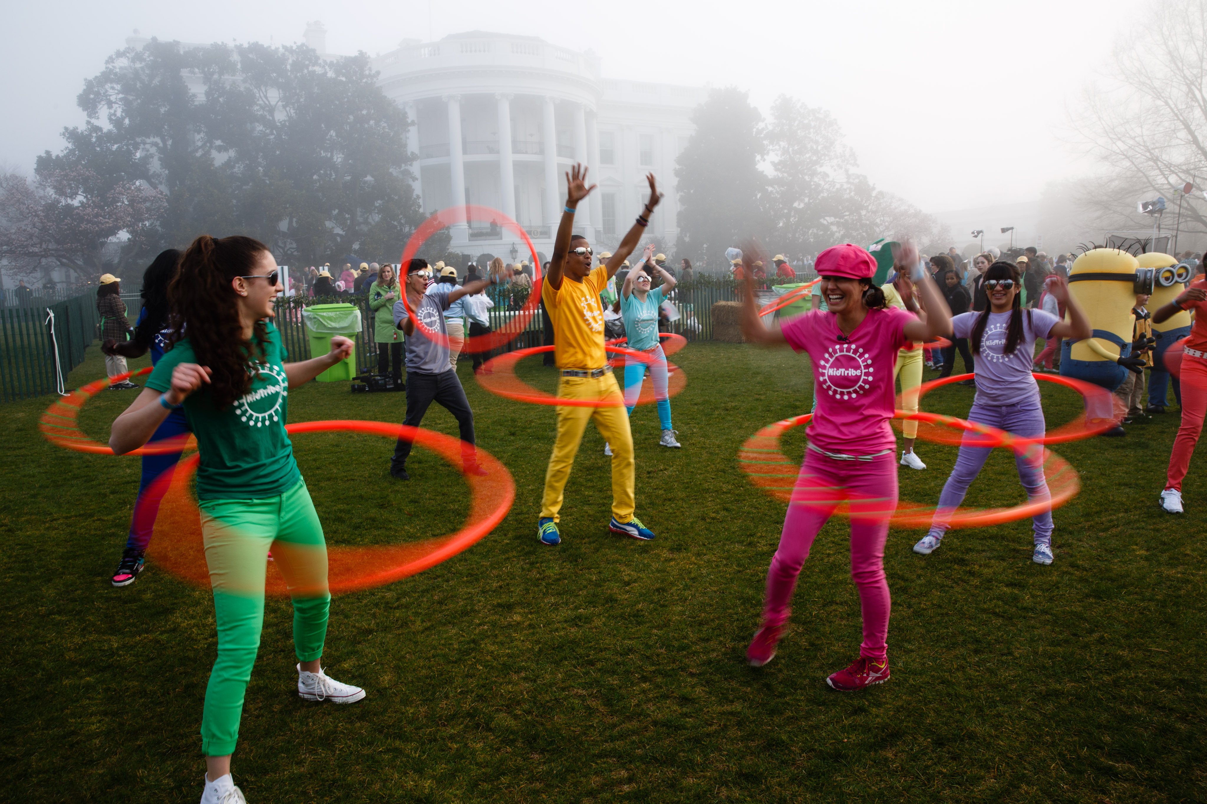 Hula hoopers at Easter Egg Roll, South Lawn of the White House, 2013