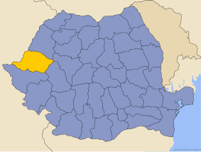 Administrative map of Руминия with Арад county highlighted