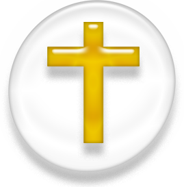 Golden cruciform cross, a long vertical bar with a short horizontal bar near the top.