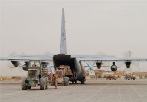 Runway at Kandahar Airport in southern Afghani...