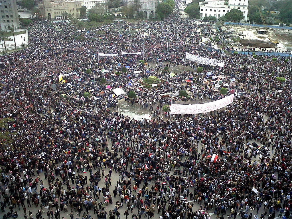 Around 100,000 protesters gathered in Tahrir Square, Egypt