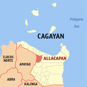 Mapa han Cagayan nga nagpapakita kon hain nahamutang an Allacapan