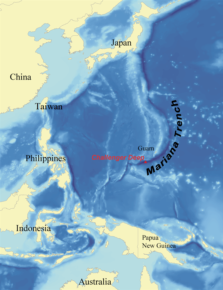 Mapa Fosa de las Marianas