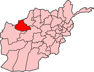 Map showing Badghis province in Afghanistan