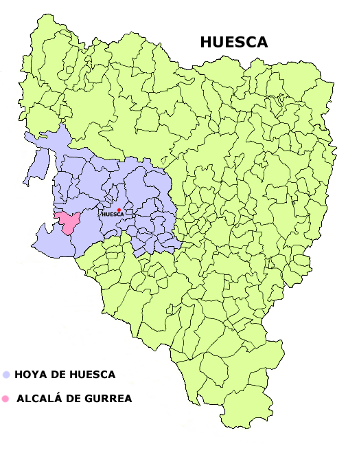 Mapa Huesca - Alcala de Gurrea