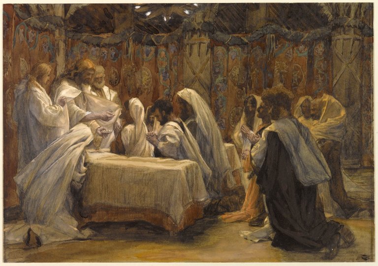 http://commons.wikimedia.org/wiki/File%3ABrooklyn_Museum_-_The_Communion_of_the_Apostles_(La_communion_des_ap%C3%B4tres)_-_James_Tissot.jpg