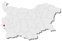 جای شهر کیوستندیل بر روی نقشه بلغارستان