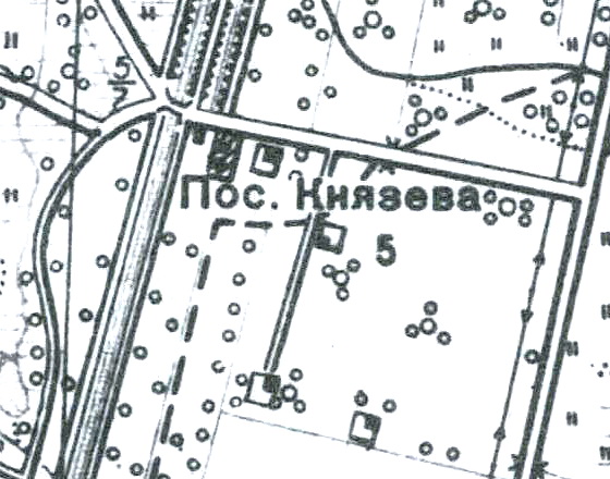 План посёлка Князево. 1939 год
