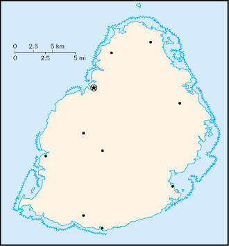 Mauritius elhelyezkedése