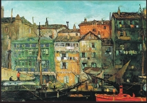 Port sur la mer Cantabrique, peinture à l'huile (1927, Musée Reina Sofía)