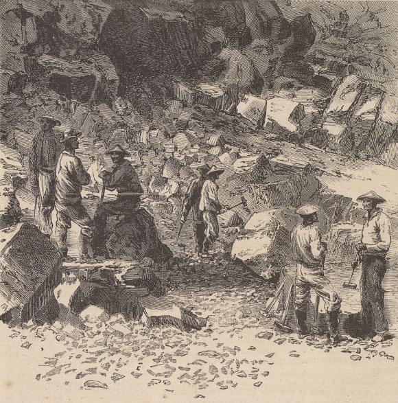 "Chinese Laborers at Work": Harper's Weekly, Vol. 11, 1867