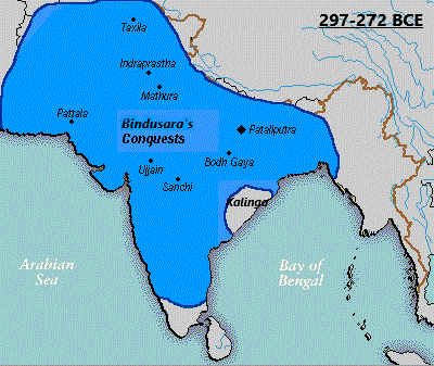 बिन्दुसार का साम्राज्य दक्षिण विजय के उपरांत