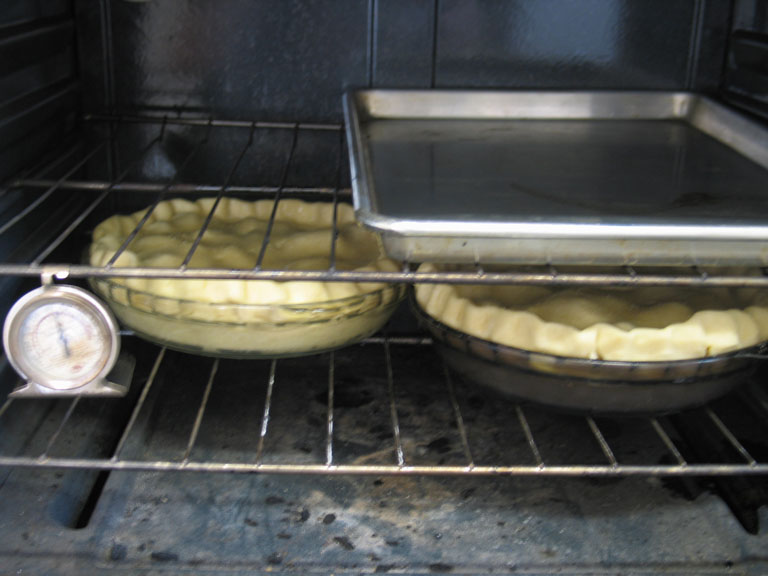 Pies in Oven