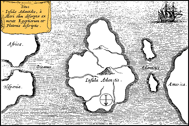 Kircher Map of the World from the perspective of Atlantis