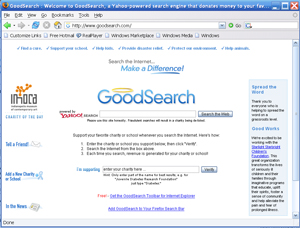 GoodSearch home page