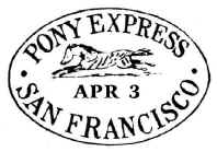 English: Pony Express Postmark: The first east...