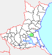 小川町の県内位置図